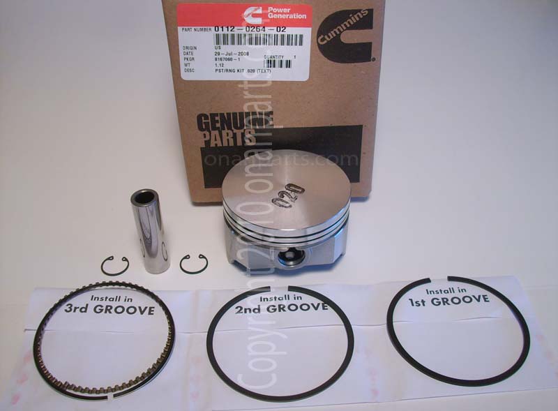 Onan 112-0264-02 +.020" Oversize Piston Kit B & P Series