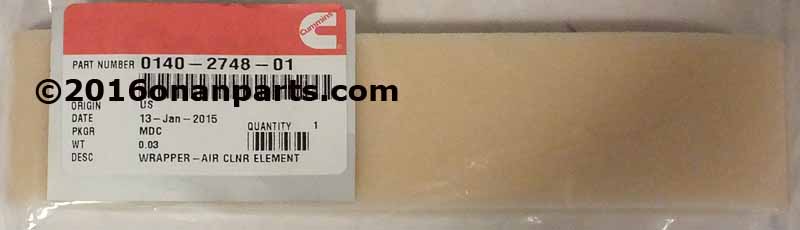 140-2748-01 Onan E140H Foam Wrapper Begin Spec C