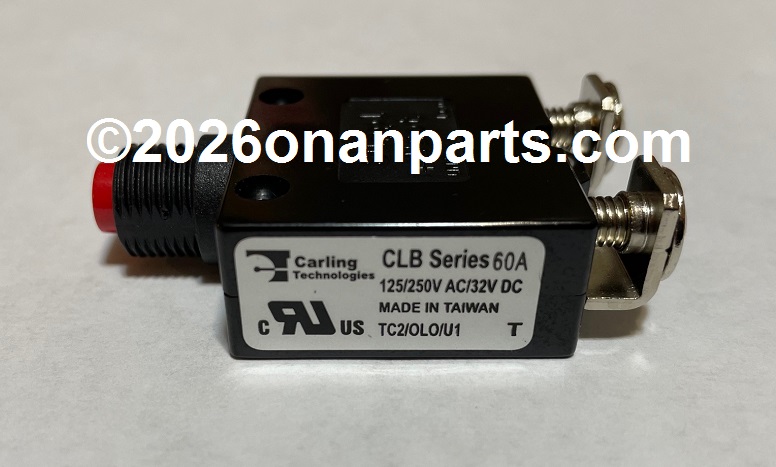 Carling Circuit Breaker, 1 Pole 60A, 250VAC, 32VDC, Panel Mount Carling Circuit Breaker, 1 Pole 60A, 250VAC, 32VDC, Panel Mount